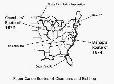 Map of Paper Canoe trips